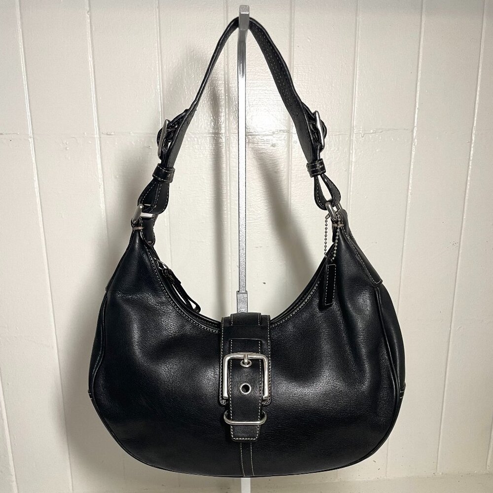 Vintage Coach Hamptons Buckle Hobo Shoulder Bag - 7548 - Black (EUC)